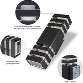 Stylish triple beam outdoor wall light